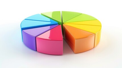 Obraz premium Financial pie chart with highlighted segments, illustrating business analysis.