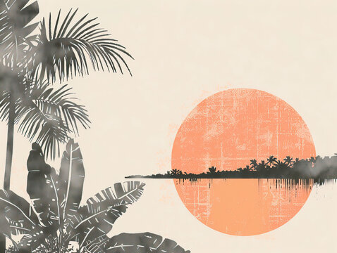 Risograph artistic riso print travel poster, card, wallpaper or banner illustration, modern, isolated, clear, simple of Gemena, Democratic Republic of the Congo