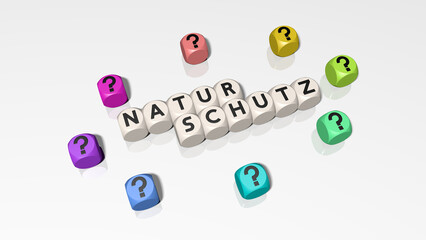 Buchstabenwürfel bilden das Wort Naturschutz