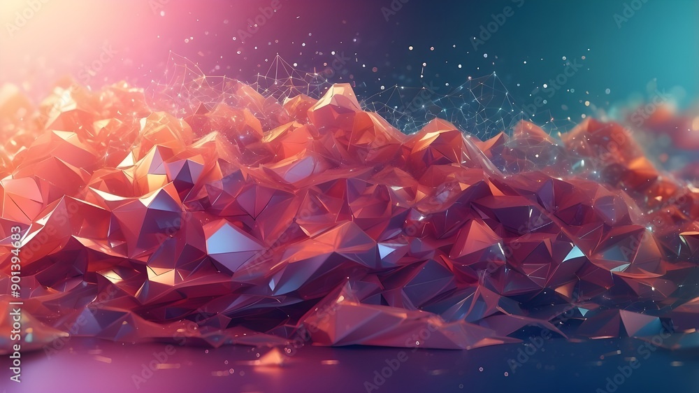 Aufkleber ingenious glittering polygonal mesh background created digitally. idea of a landing page
