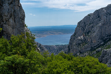 view from the top of the mountain, The Paklenica National Park, rocks, canyon, walls