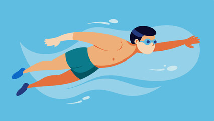  A man Swimming vector illustration