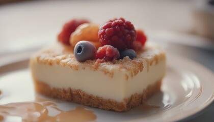 Close up on fancy dessert