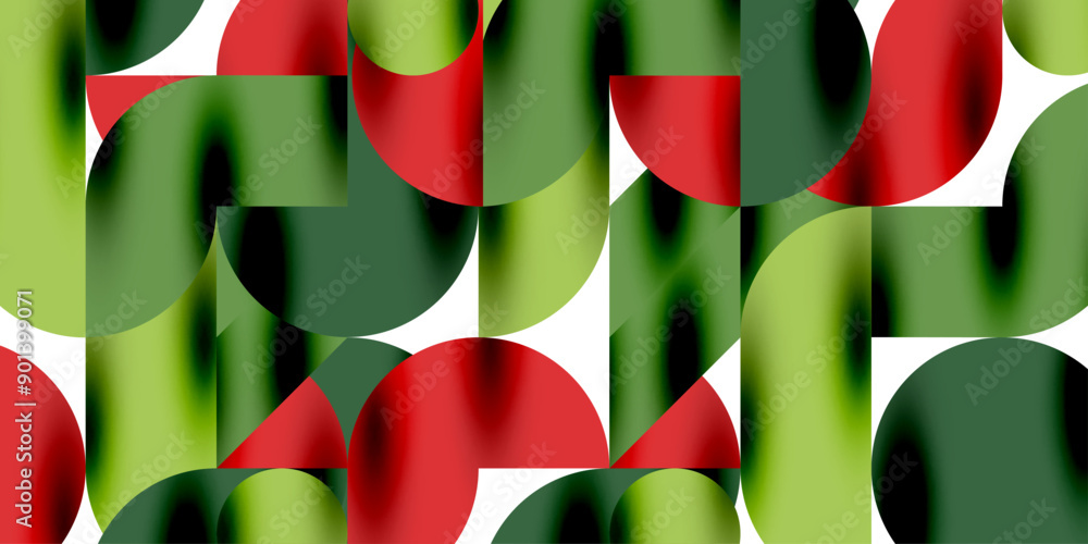 Poster tech minimal circular shapes geometric art. vector modern circles