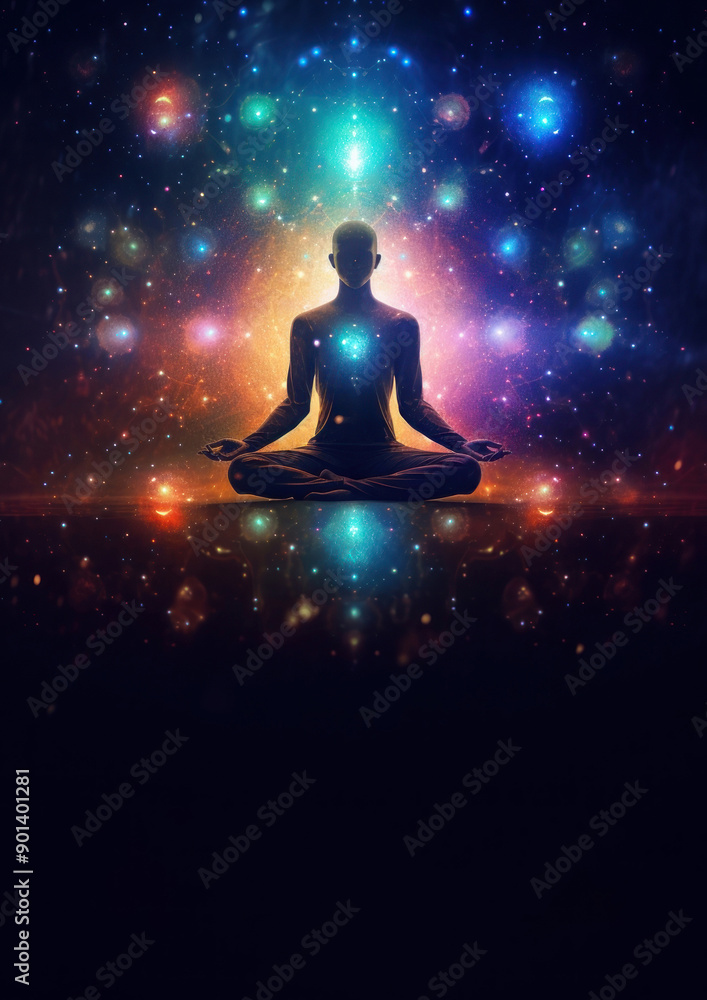 Wall mural Universe adult yoga spirituality.