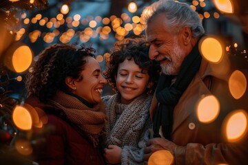 multi generational family celebrating holiday