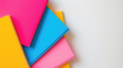 Vibrant notebooks on a white background