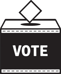 Fototapeta premium Election Vote Box Silhouette
