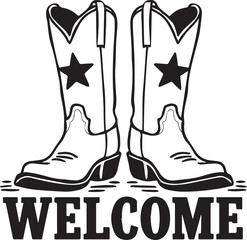 Cowboy Boots Welcome Vector