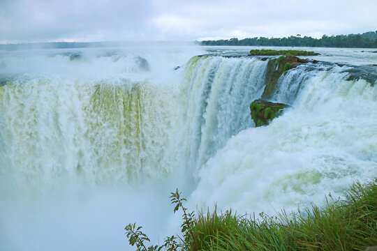 Incredible Devil's Throat of Iguazu Falls at Argentinian side, Iguazu National Park, Argentina, South America