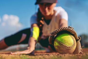 female athlete fast pitch softball player
