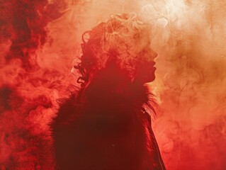 Medium shot of Goathead man, themed background, bright tonality, in the style of fashion photography 