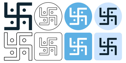 Jainism Swastika icon symbol ui and ux design, glyphs and stroke line icon