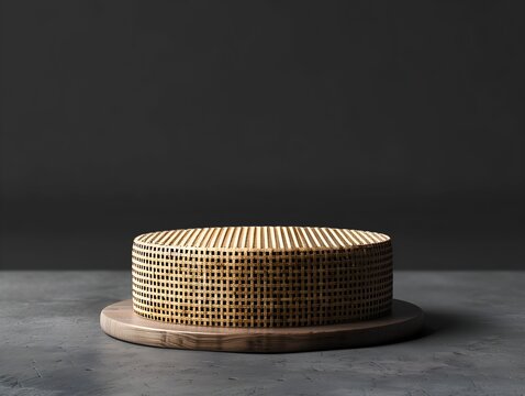 cabon fiber podium on black background