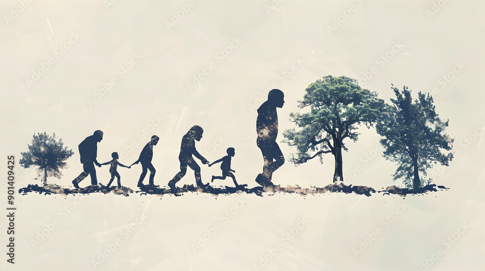 Aufkleber evolution of progress. generative ai.