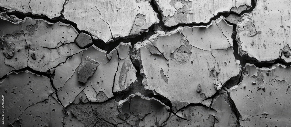 Fototapete cracked concrete surfaces creating a textured background with copy space image