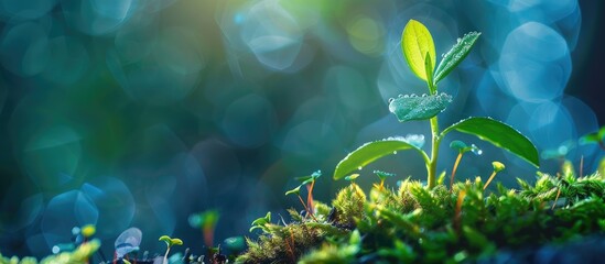 Macro shot of a small plant with copy space image