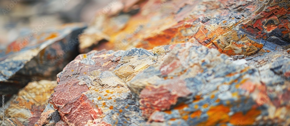 Aufkleber Colorful granite stone pattern in abstract close up shot with shallow depth of field perfect for a background image with copy space