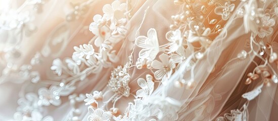 Details of a wedding dress with ample copy space image