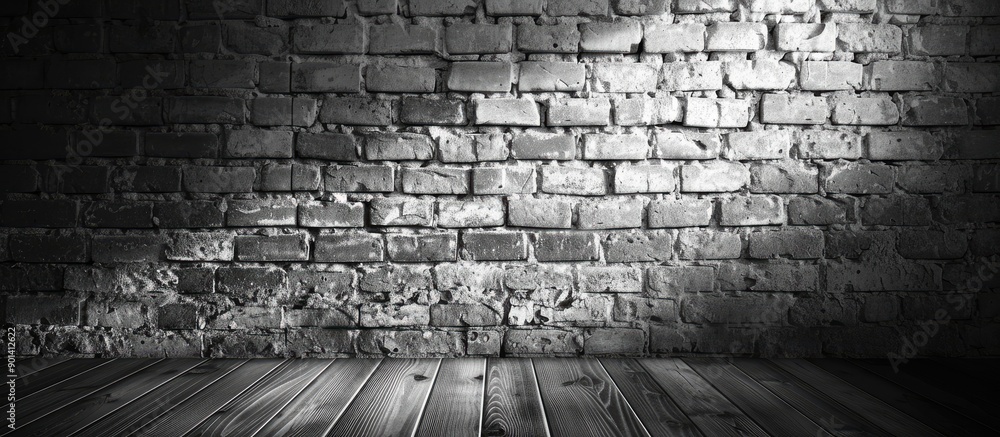 Aufkleber light brick wall in high key background with black and white copy space image