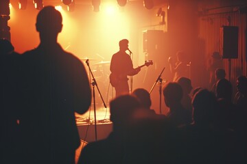 Passionate singer performing live on stage