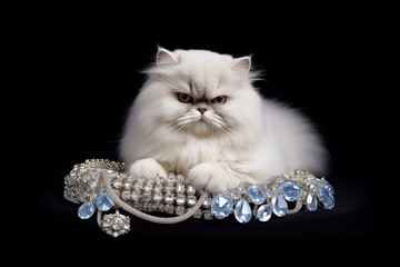 Persian cat jewelry diamond animal.