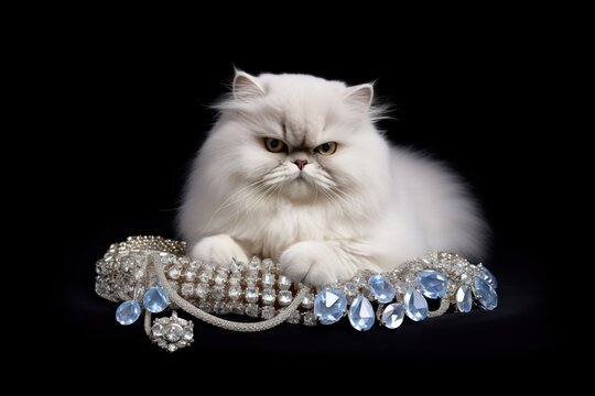 Persian cat jewelry diamond animal.