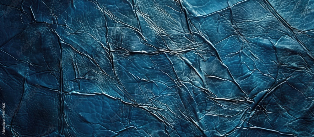 Leinwandbilder A blue leather texture with available copy space image for text or abstract backgrounds suitable for websites or postcard designs