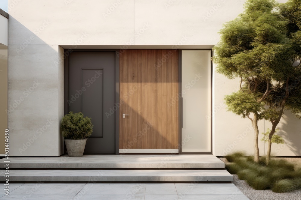 Poster building house door architecture. .
