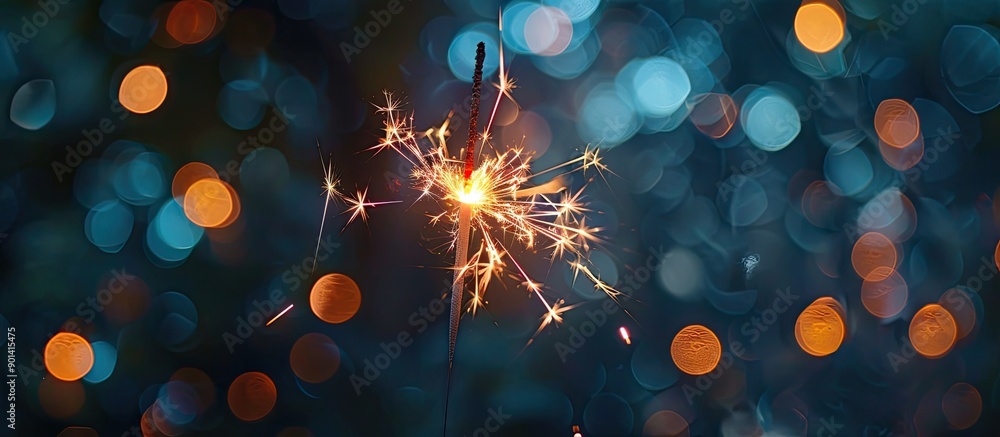 Leinwandbilder new year themed sparkler against a dark backdrop with copy space image