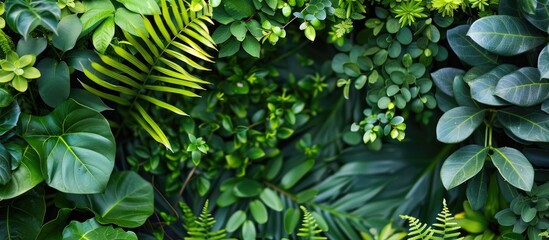 Green foliage in a garden setting with available copy space image