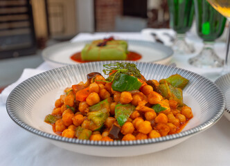 Flavorful Chickpeas in Tomato Sauce with Pepperoni: A Hearty Vegetarian Delight