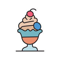 Cup ice-cream icon,summer frozen vector illustration. 