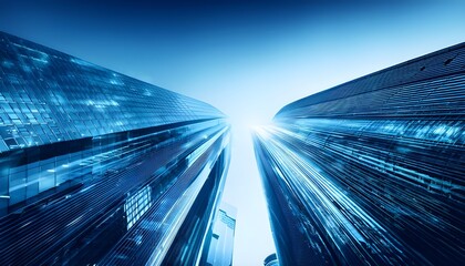 Modern skyscrapers of a smart city, futuristic financial 