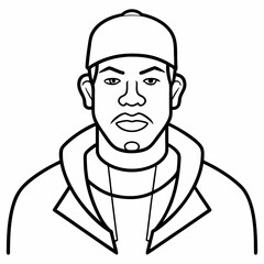 Obraz premium balck man rap hip-hop gangsta style vector illustration