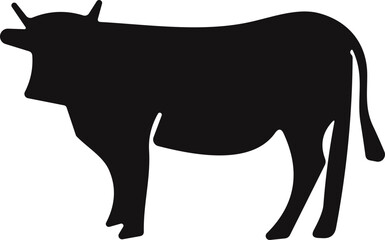 Bull animal silhouette icon. mammal symbol forest or wild illustration
