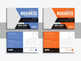 Modern Clean Corporate or Business Postcard Template. Stylish, and Elegant Design for 
Promotional Unique Advertising Vector Layout.