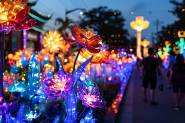 A merry festival scene featuring playful activities and vivid decorations, capturing the joyful and lively spirit of the event.