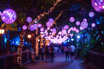 A merry festival scene featuring playful activities and vivid decorations, capturing the joyful and lively spirit of the event.