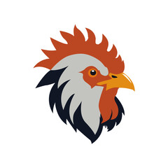 vector illustration of a minimal rooster head, good for logo design