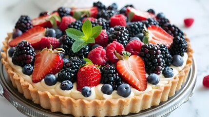 Fruit tart with fresh berries