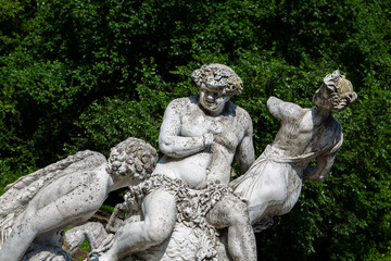 Statues depicting Bacchus adorn Parma's Ducal Park