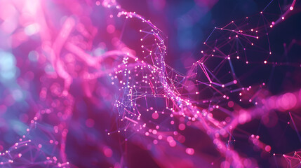 Mess network.Futuristic plexus array big data,3d rendering background. Generative Ai.