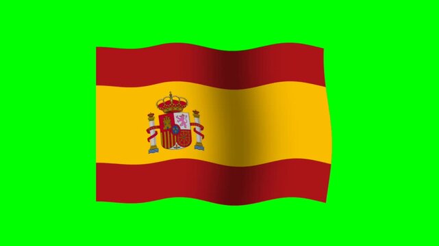 spain country flag with green screen background