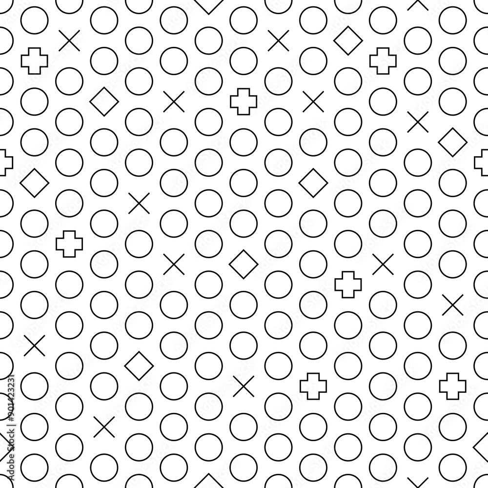 Poster modern geometric shapes funky pattern. abstract minimal seamless pattern. cool line art fashion prin