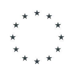 European Union stars symbol. Twelve stars isolated on white. EU vector sign.