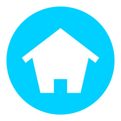 Blue home button icon with simple and modern design