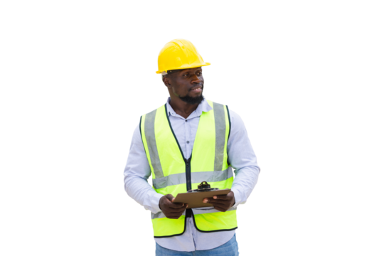 Engineer man, worker in hard hat