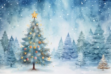 Obraz premium Winter background christmas tree backgrounds.
