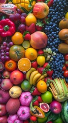A bright and colorful profusion of fruits